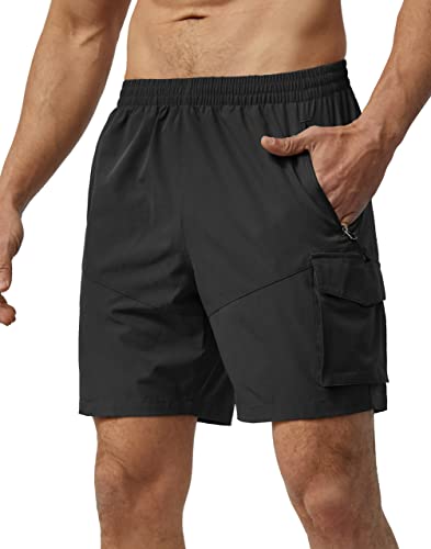 Nomolen Men's Hiking Cargo Shorts Lightweight Quick Dry Athletic Shorts with Multi Pocket for Workout Golf Camping Casual