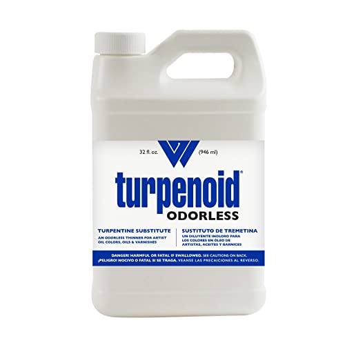 Weber Odorless Turpenoid, Artist Paint Thinner and Cleaner, 1 Quart (Pack of 1), White, 32 Fl Oz