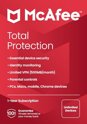 McAfee Total Protection 2023 | Unlimited Devices | Cybersecurity Software Includes Antivirus, Secure VPN, Password Manager, Dark Web Monitoring | Amazon Exclusive |Key Card