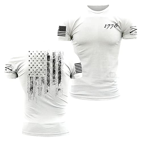 Grunt Style 1776 Flag Men's T-Shirt (White, XLarge)