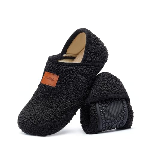 Tanamo House Shoes Women Men House Socks Shoes with Non-Slip Rubber Sole Slippers Fuzzy Fluffy Lining Slip-on Indoor Outdoor Jogging Yoga Dancing Walking Lightweight Unisex