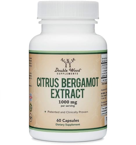 Citrus Bergamot Supplement - Only Patented, Clinically Proven Bergamot Extract - 1,000mg Servings (Bergamonte Standardization, Sourced from Italy and Manufactured in USA) (60 Capsules) by Double Wood