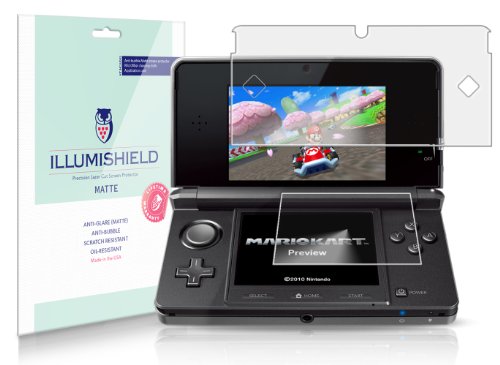 ILLUMISHIELD Matte Screen Protector Compatible with Nintendo 3DS (3-Pack) Anti-Glare Shield Anti-Bubble and Anti-Fingerprint PET Film