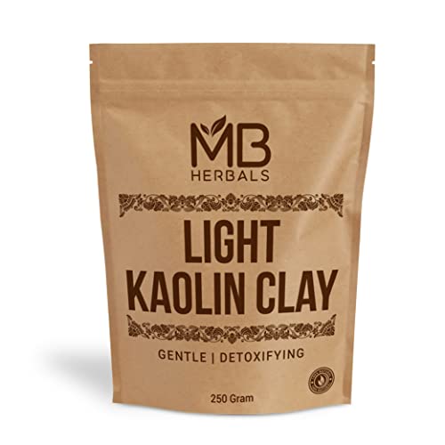 MB Herbals Light Kaolin Clay 250 Grams (8.81 oz) | Kaolin White Clay for Face Pack