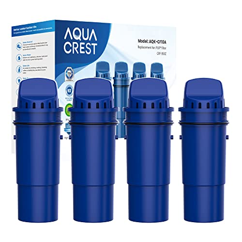 AQUA CREST NSF Certified Filter, Replacement for Pur, Pur Plus Pitcher Water Filter, CRF950Z, PPF951K, PPF900Z, DS1811Z, PPT711, PPT111, CR-1100C and All Pur Pitchers and Dispensers, 4 Packs