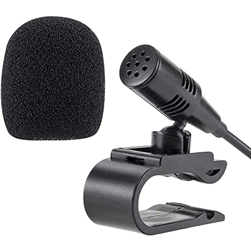 MICMXMO 2.5mm Car Microphone, Mic for Car Vehicle Head Unit GPS DVD Enabled Stereo Audio Radio Assembly Mic with 3m Cable, Plug and Play