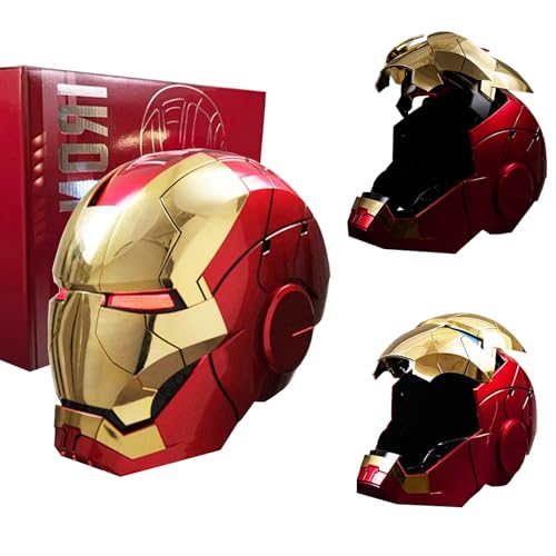 Autoking Iron-man MK 5 Helmet Wearable Electronic Open/Close Iron-man Mask Kids Toys Birthday Christmas Gift(golden)