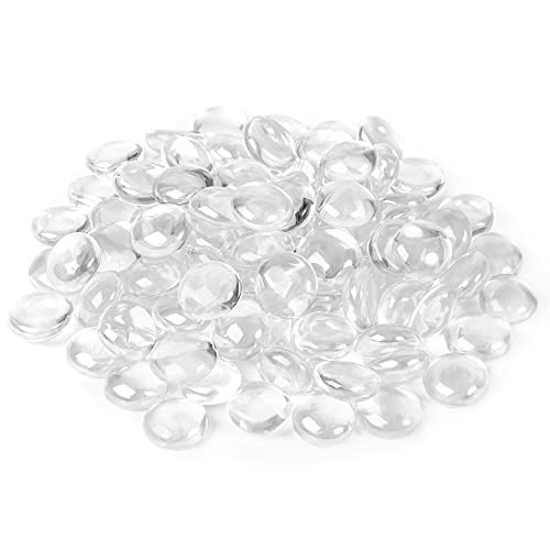 Houseables Clear Marbles, Glass Stones For Vases, Glass Beads for Vases, 5 LB, 400-500 Gems, Flat Bottom Round Top, Glass Marbles for Vases, Decorative Marbles for Vases, Floral Centerpieces, Aquarium