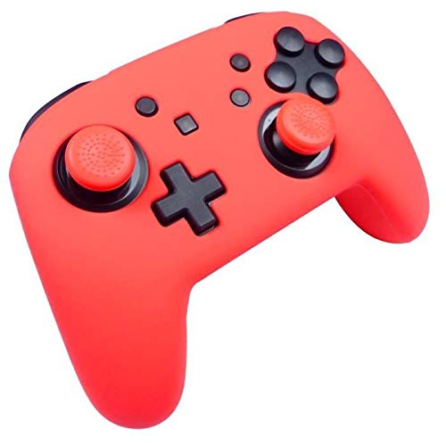 Subsonic Silicone Protective Cover for Nintendo Switch Pro Controller/Custom Kit Colorz with Shell and Grips for Joysticks, Neon Red