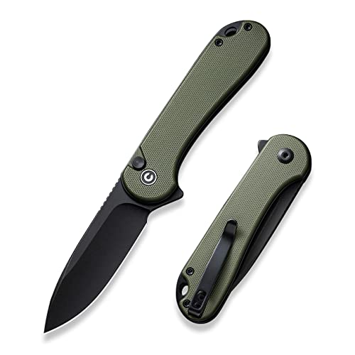 CIVIVI Elementum II Pocket Folding Knife, 2.96' Nitro-V Steel Blade G10 Handle Utility Knife with Deep Carry Pocket Clip for Camping Hiking Hunting C18062P-3