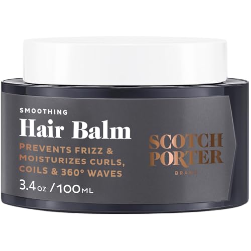 Scotch Porter Smoothing Hair Balm for Men | Instantly Controls, Moisturizes, Defines & Adds Shine | Free of Parabens, Sulfates & Silicones | Vegan | 3.4oz