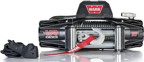 WARN 103252 VR EVO 10 Electric 12V DC Winch with Steel Cable Wire Rope: 3/8' Diameter x 90' Length, 5 Ton (10,000 lb) Pulling Capacity