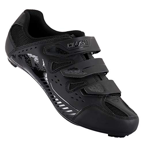 Hiland Unisex Wide Cycling Shoes Compatible with Peloton&Look Delta/Shimano SPD Cleats-3 Straps-Clip in Road/Mountain/Indoor Bike Shoes for Mens and Womens Red