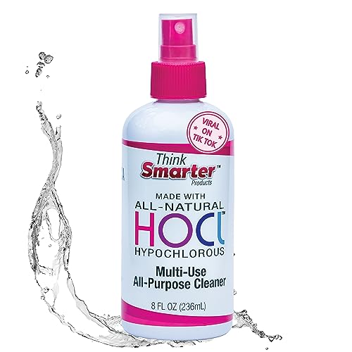 Think Smarter Products HOCL All-Purpose Cleaner with Hypochlorous Acid, All-Natural Surface Cleaner, Produce Wash & Skin Hydrator 8fl oz Clear Spray
