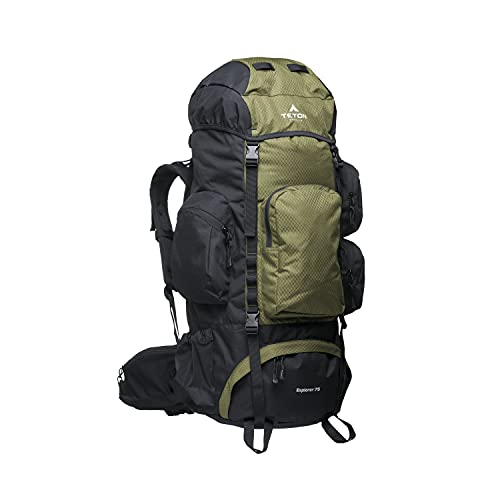 TETON 75L Explorer Internal Frame Backpack for Hiking, Camping, Backpacking, Rain Cover Included