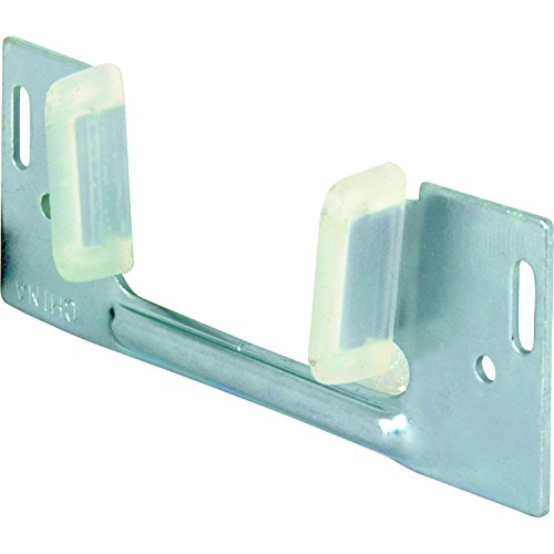 Prime-Line N 6566 Sliding Pocket Door Bottom Guide, 1-3/8 In. x 1-1/4 In, Steel w/Plastic Guides (Single Pack), Silver