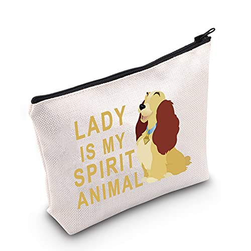 LEVLO Lady And Tramp Cosmetic Bag Lady Dog Fans Gift Lady Is My Spirit Animal Makeup Zipper Pouch Bag (Lady Spirit Animal)