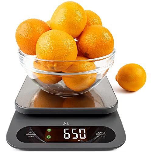 Greater Goods High Capacity Kitchen Scale - A Premium Food Scale That Weighs in Grams & Ounces w/a 22 Pound Capacity | Feat. a Hi-Def LCD Screen and Stainless Steel Platform | Designed in St. Louis
