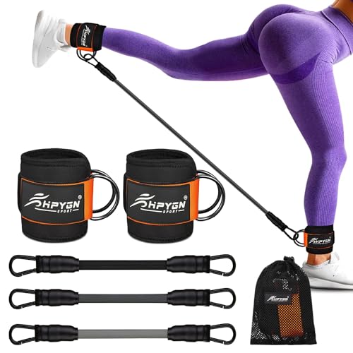 Ankle Resistance Bands with Cuffs for Leg and Glute Training - Exercise Equipment for Kickbacks and Hip Exercises