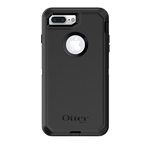 OtterBox iPhone 8 PLUS & iPhone 7 PLUS (ONLY) Defender Series Case - BLACK, rugged & durable, with port protection, includes holster clip kickstand