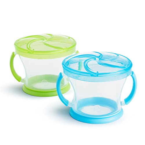 Munchkin Snack Catcher Toddler Snack Cups, 2 Count (Pack of 1), Blue/Green