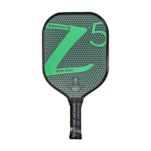 ONIX Graphite Z5 Pickleball Paddle (Graphite Carbon Fiber Face with Rough Texture Surface, Cushion Comfort Grip and Nomex Honeycomb Core for Touch, Control, and Power), Green