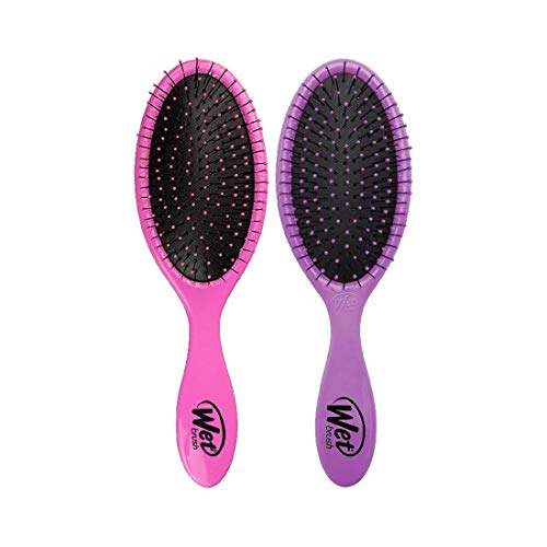 Wet Brush Original Detangler Hair Brush - Pink And Purple - Exclusive Ultra-soft IntelliFlex Bristles - Glide Through Tangles With Ease For All Hair Types - For Women, Men, Wet And Dry Hair 2 Count