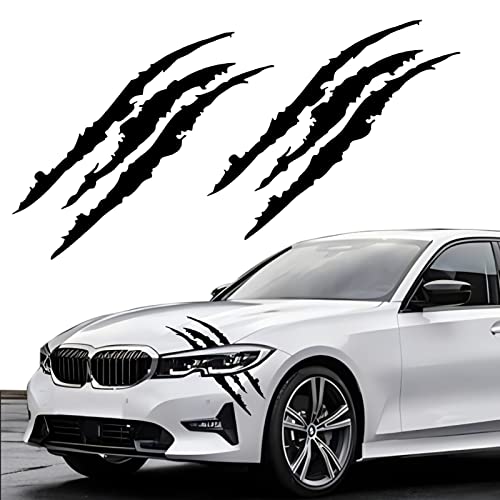 2PCS Claw Mark Decals for Cars,Headlight Car Sticker,Stripes Scratch Decal Vinyl for Sports Cars SUV Pickup Truck Window Motorcycles ect (Black)
