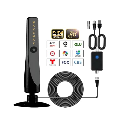 Wavemax Tv Antenna, Wave max Tv Antenna Signal Booster, Coverage Up to 500 Miles, Amplified Hd Digital Tv Antenna, Supports 4k Indoor Full Hd Smart Tv.