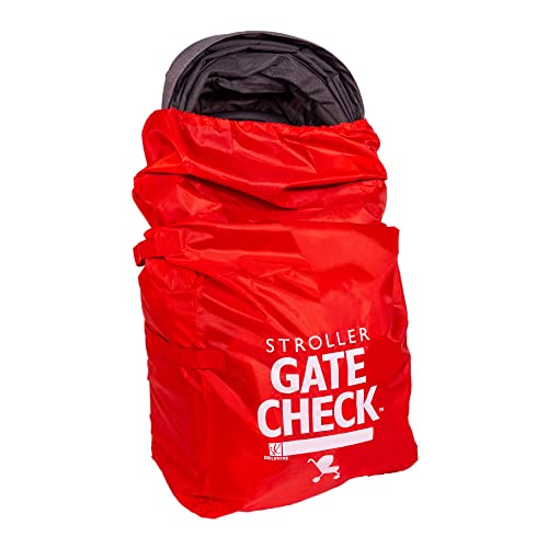 J.L. Childress Gate Check Bag for Single & Double Strollers - Stroller Bag for Airplane - Large Air Travel Stroller Bag - Red