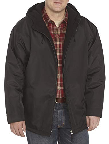 Harbor Bay by DXL Men's Big and Tall Quilt-Lined Hooded Jacket Black 5XLT