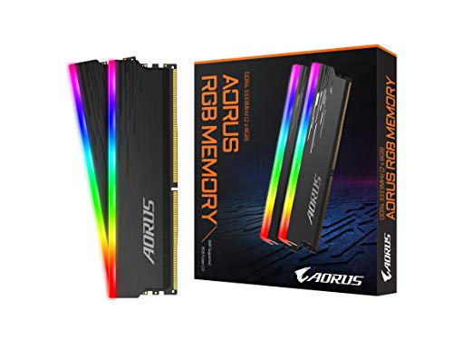 Gigabyte AORUS GP-ARS16G33 (RGB/ 16GB RAM Memory Kit/ 16GB (2x8GB)/ 3333MHz/ Supports AORUS Memory Boost/ RGB Fusion 2.0/ Selected Memory Ics/ 100% Sorted and Tested/ Memory)