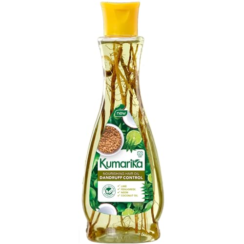 Kumarika Nourishing Hair Oil Dandruff Control - For Anti dandruff scalp treatment hair oil for dry damaged hair. 100% Natural extracts, for dry itchy scalp with dandruff, 7 oz