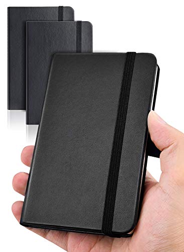 AISBUGUR Pocket Notebook, Small Notebook, 2-Pack Total 320 Pages,3.7' x 5.7' Pocket Notebook (2 Pack, Black1)