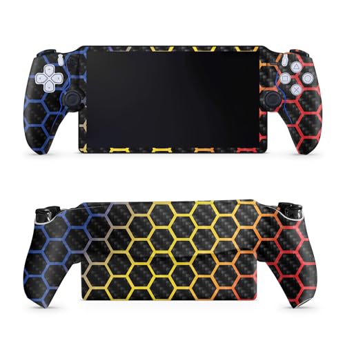 Carbon Fiber Gaming Skin Compatible with PS5 Portal Remote Player - Primary Honeycomb - Premium 3M Vinyl Protective Wrap Decal Cover - Easy to Apply | Crafted in The USA by MightySkins