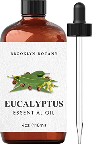Brooklyn Botany Eucalyptus Essential Oil - Huge 4 Fl Oz - 100% Pure and Natural - Premium Grade with Dropper - for Aromatherapy and Diffuser