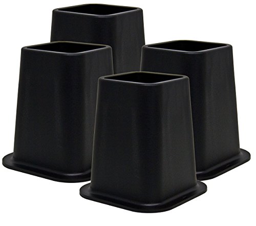 Kings Brand Furniture - Heavy Duty Bed Risers - Furniture Risers 6 Inch Heavy Duty Risers for Sofa & Table - Plastic Riser - Bed Lifts Risers - 4 Risers Furniture - Stackable Bed Lifts Risers - Black