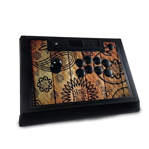 Carbon Fiber Gaming Skin Compatible with Hori Fighting Stick Alpha (PS5, PS4, PC) - Wooden Floral - Premium 3M Vinyl Protective Wrap Decal Cover - Easy to Apply | Crafted in The USA by MightySkins