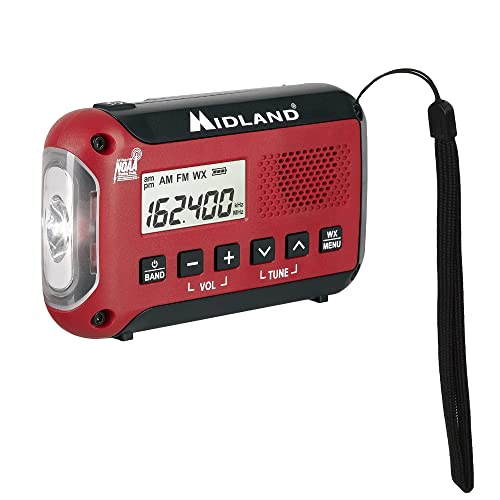 Midland - ER10VP Weather Radio with Flashlight & Emergency Alert - AM/FM Radio - Compact and Easy to Carry - SOS Strobe Signal and Headphone Jack