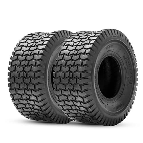 HALBERD 2PCS 15x6.00-6 Lawn & Garden Mower Tires Turf Friendly, 15x6-6 Great Traction for Garden Tractors, Walk-behind Mowers, Turf Maintenance Vehicles, Golf Carts, Snowblowers, Utility Vehicles