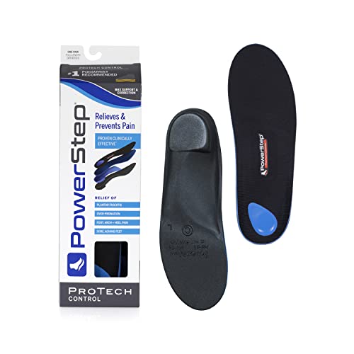 Powerstep ProTech Control Full Length Orthotic Insoles - Orthotics for Overpronation, Flat Feet and Heel Pain - Medical Grade Shoe Inserts with Maximum Cushioning for Arch Support (M 5-5.5 W 7-7.5)