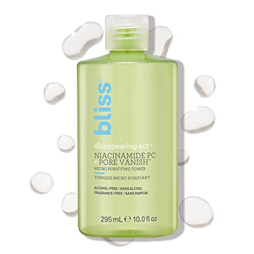 Bliss Disappearing Act Niacinamide Toner - 10 Fl Oz - Pore Vanish Complex - Purifies and Minimizes Pores - Alcohol-Free Face Toner - Clean - Vegan & Cruelty Free