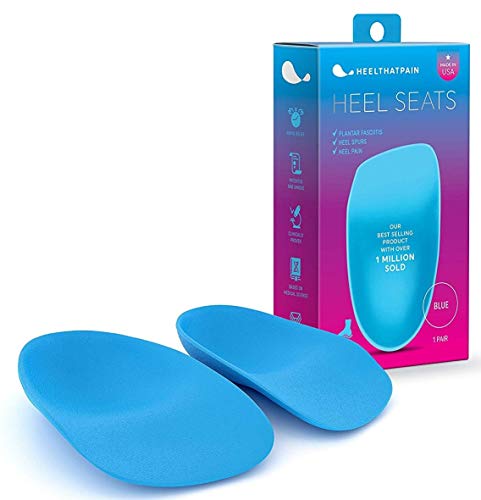 Heel That Pain Plantar Fasciitis Insoles | Heel Seats Foot Orthotic Inserts, Heel Cups for Heel Pain and Heel Spurs | Patented, Clinically Proven, 100% Guaranteed | Blue, Medium (W 6.5-10, M 5-8)