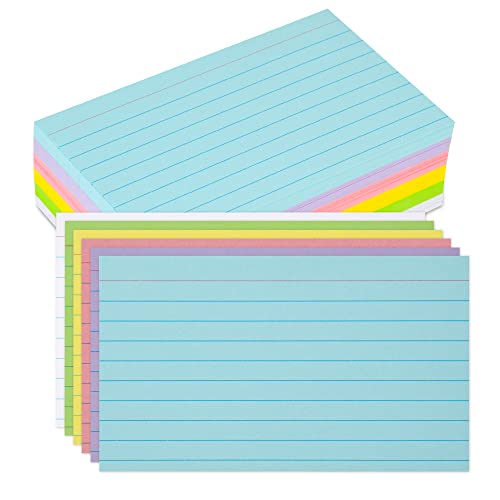 Index Cards 3x5, Ruled Index Cards, Flash Cards for Studying, Colored Index Cards, Note Cards, Study Cards, 210 pcs Lined Colored Index Flashcards for Office and School Suplplies