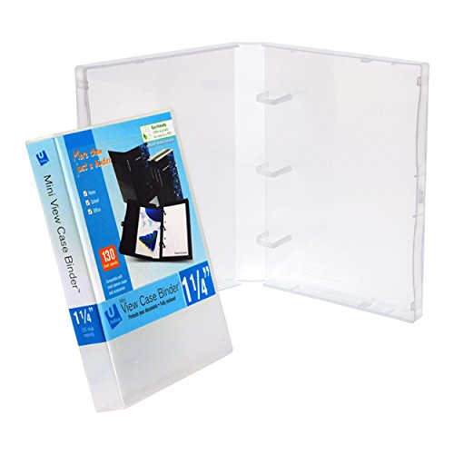 Mini UniKeep 3 Ring Binder - Clear - Mini Case View Binder - 32mm Spine - with Clear Outer Overlay - Pack of 3 Binders