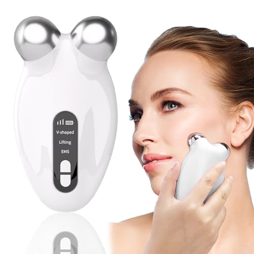 Microcurrent Facial Device, Microcurrent Face Massager for Lift Face & Tight Skin, Removal Facial Wrinkle & Anti-Aging, USB Microcurrent Face Lift Device to 2 Modes & 3 Gears, Best Gift (White)