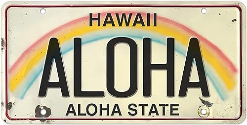 AlienWhere Vintage Hawaiian License Plate -Car Vehicle License Plate Souvenir6x12 inch License Plate (Aloha)