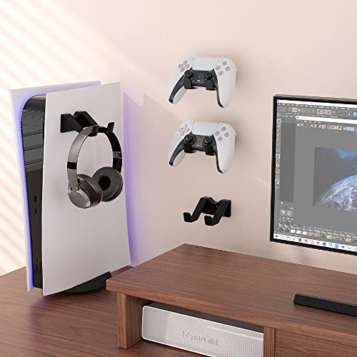 Controller Wall Mount Controller Holder for pS5 Slim xBox Controller Wall Mount Stand PS5 Controller Wall Mount Stand for PS5/PS4/Switch/Xbox One/Xbox Series Controller, Headphones Wall Mount