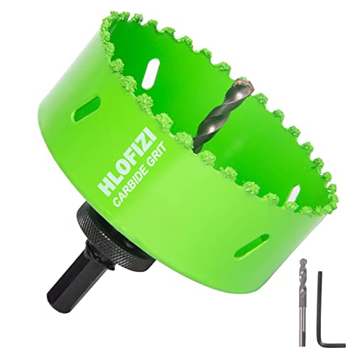 HLOFIZI 4-1/4' Carbide Grit Hole Saw for 4 Inch Recessed Lights, Cut Through Stucco, Ceiling Old Plaster, Drywall, Cement Board, Sheetrock with 1-1/2' Depth, Up to 3X Longer Life