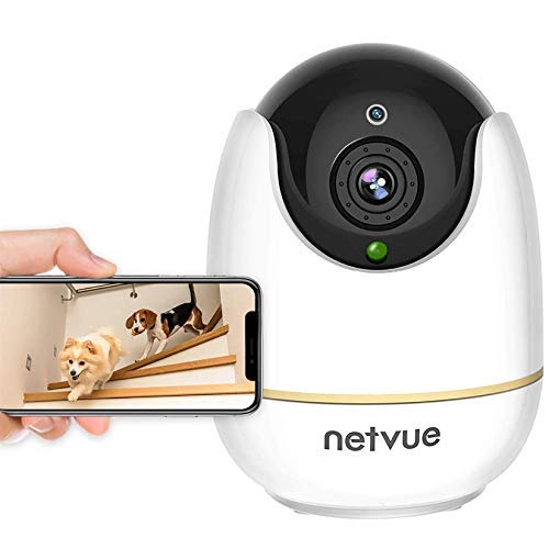 NETVUE Indoor Camera, Enhanced Security Camera with Advanced AI Skills for Pet/Baby/Nanny, 1080P FHD 2.4GHz WiFi Night Vision Home Camera, 2-Way Audio Dog Camera, Cloud Storage/TF Card, White